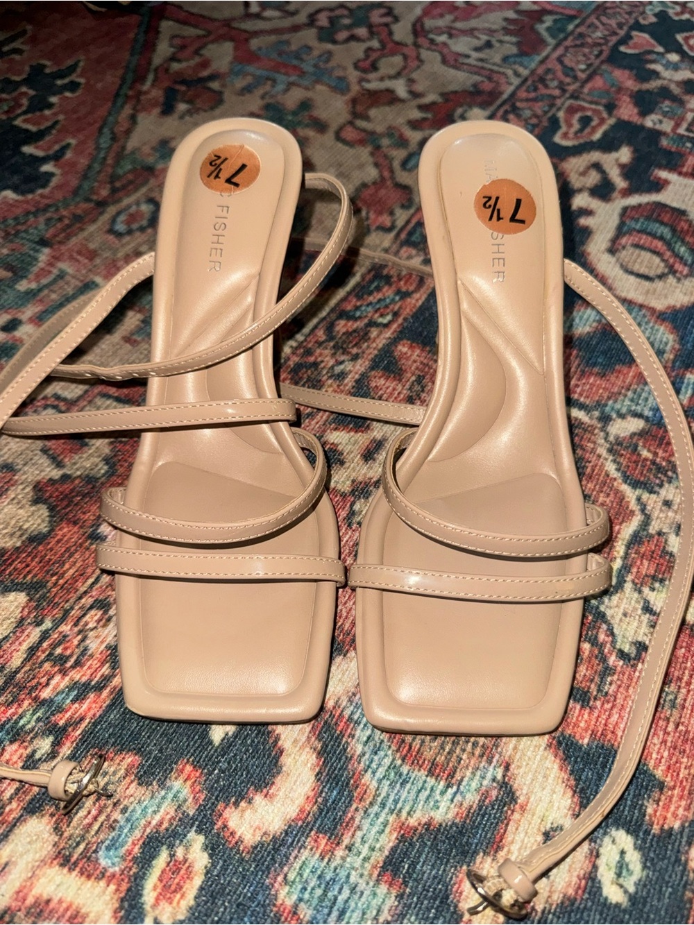 Marc Fisher Strappy Square-Toe Heeled Sandals